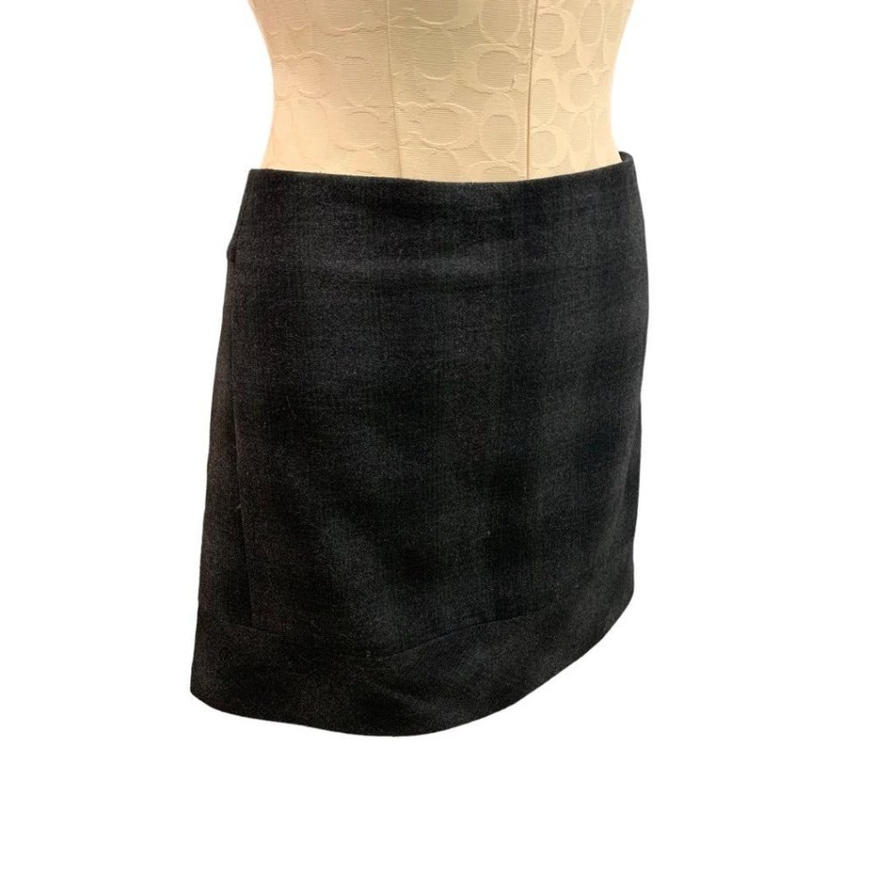 Size 8 Willi‎ Smith Dark Wool Blend Plaid Pencil Mini Skirt Lined